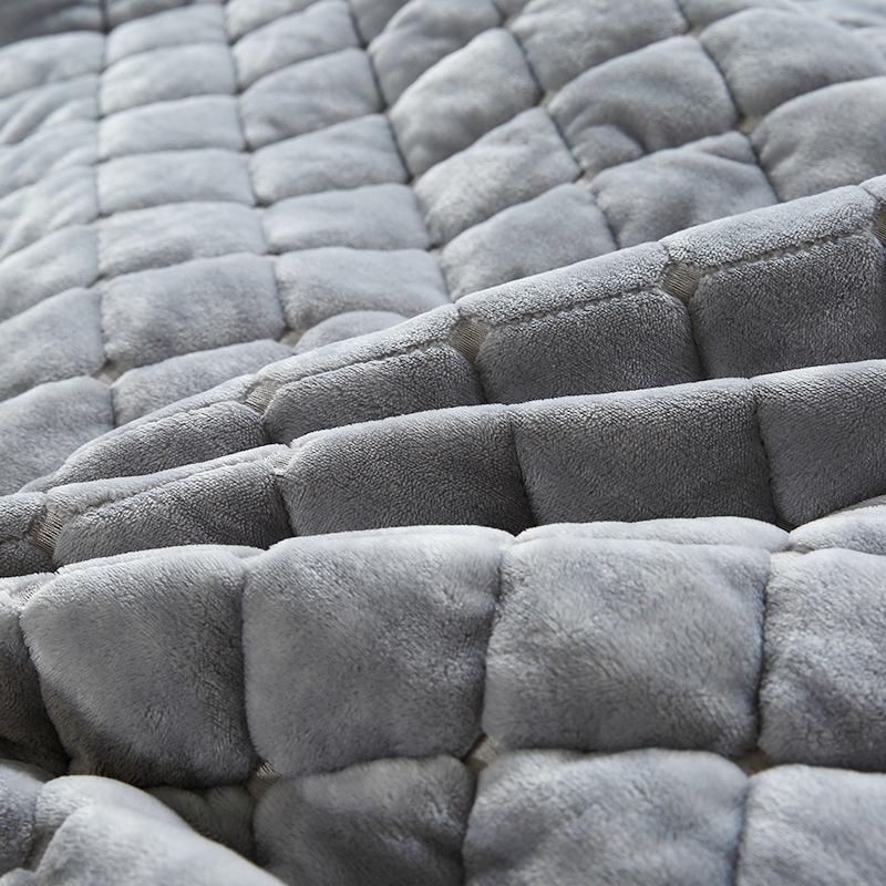 Winter Plüsch Quilt Set 3-teilig Tagesdecke für das Bett Bestickte Tagesdecke mit 2 Kissenbezügen King Queen Größe Doppeldecke für das Bett