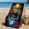 Custom Name Five Nights horror Theme Heart In Space Adventure Microfiber Beach Towel, Lightweight for Summer Travel, Swimming Pool Fan Gift