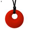 Mom Round Pendant Necklace Baby Teething Nursing Bite Chew Soft Silicone Teether Toy