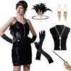 Gatsby Plus Size Dress Beaded Tassel Collar Suspender Evening Dress Vintage Sequin Dress Latin Dance