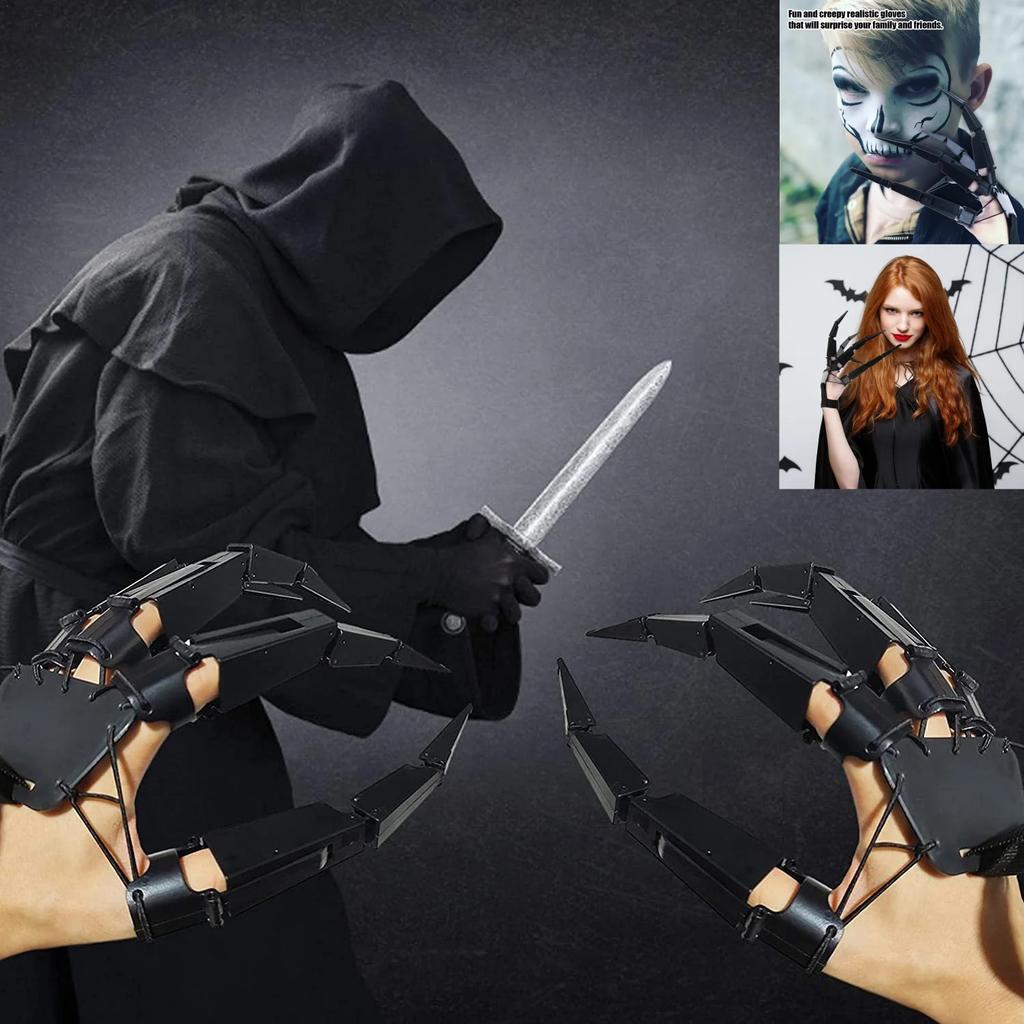 Halloweenowe przegubowe palce straszne sztuczne palce szkielet ręka cosplay palec rękawica realistyczny horror duch pazur prop party decor