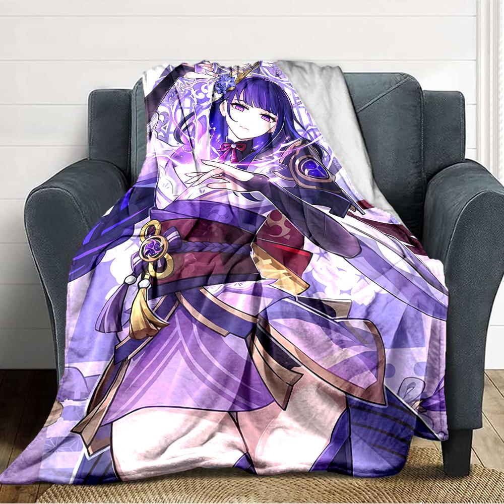 1pc Genshin Impact Beelzebul1 Blanket, Gift, for Men and Women, Soft Blanket, Good for Sofa Bed Couch Travel, Lightweight Flannel Blanket