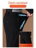 Men's Winter Warm Three-Layer Elastic Cotton Trousers with Velvet Lining for Middle-Aged and Elderly