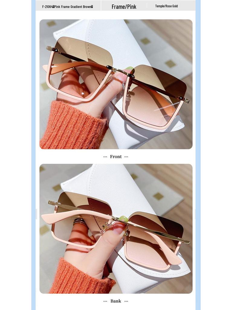 2025 Trendy Women's Large Square Sunglasses - Korean Style, Anti-UV, Face Slimming Design