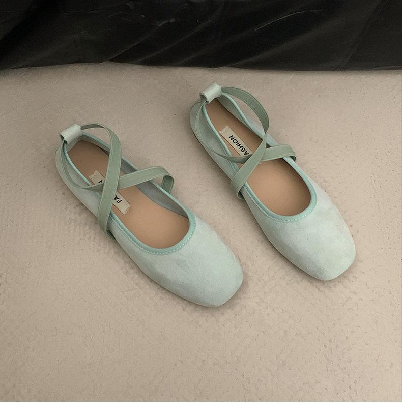 New Mary Jane shoes skirt shallow mouth flat sole single shoes temperament soft sole ballet pink with fashion summer women