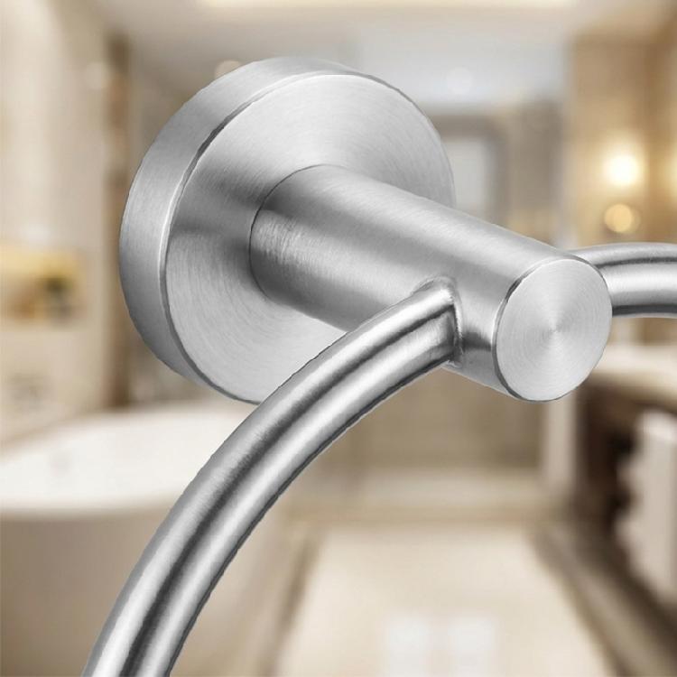 Bathroom Wall Towel Hoop with Round Metal Frame and Hardware Kit for Hand Towel Reach in Guest Washroom Wall Use