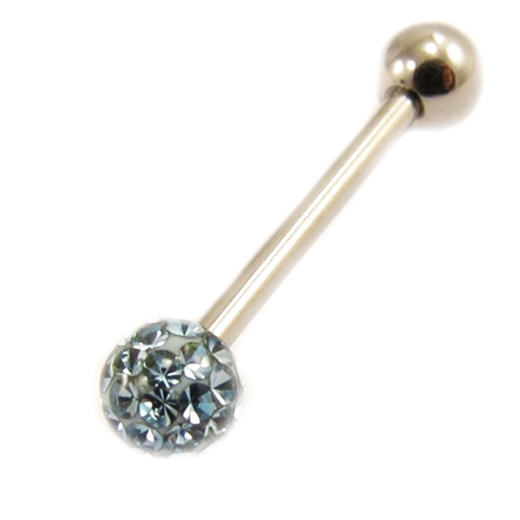 Les Trésors De Lily [L4506] - Turquoise 'Crystal' Steel Barbell