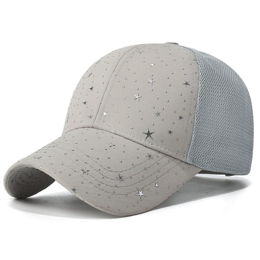 

Casual Starry Sky Print Mesh Baseball Cap Wide Brim Breathable Peaked Cap Adjustable Sun Hat Outdoor Sports