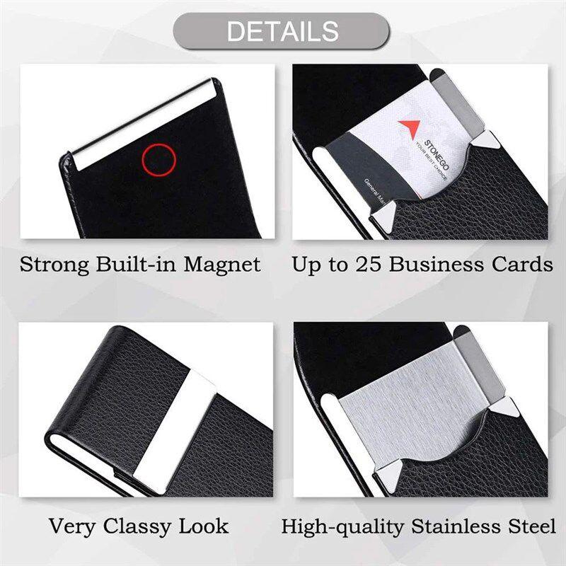 Portable Pu Leather Business Card Holder Available In Multiple Colors Suitable For Both Men And Women