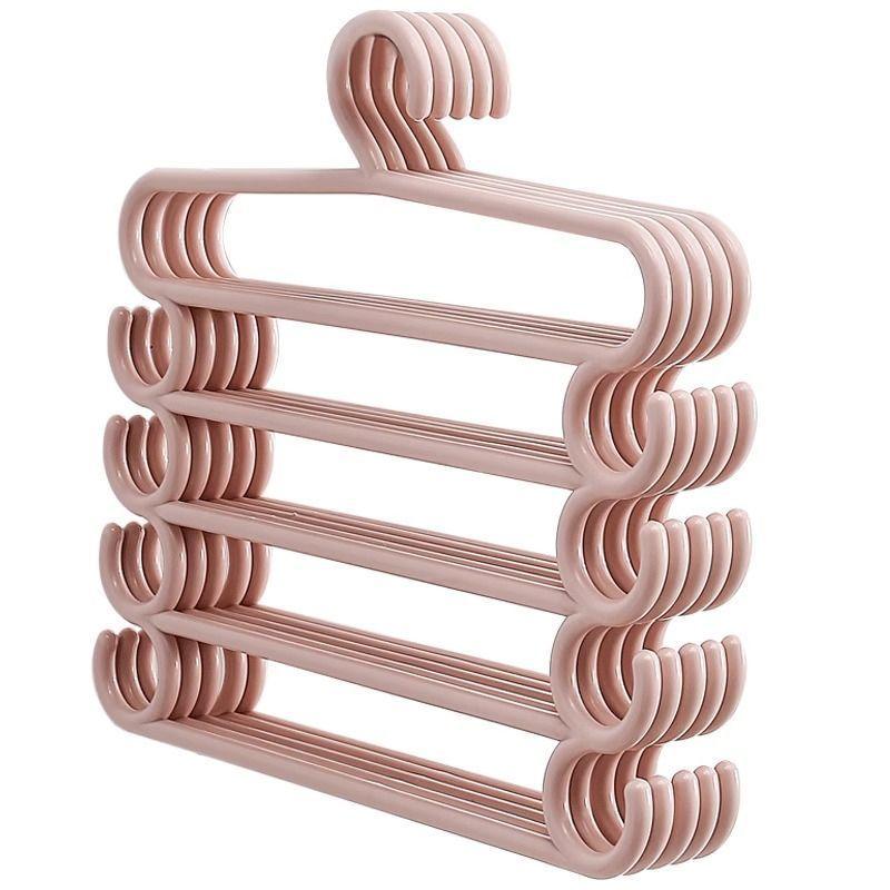 1Pcs Pants Rack Multifunctional Household Saving Space Multi Layer Trousers Hanger Pants Closet Color Clothes Peg 5 Layers