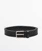 Masimodutti Rectangular Buckle Napa Leather Belt