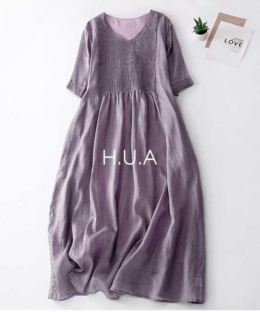 Maxi Long Maxi Plus Relaxed H.U.A Women's Dress, Dress, Size, Fit, V-Neck, Sleeveless, Resort, Spring/Summer, TC/XL