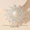 Large Double Layer Flower Brooch Pin Inlaid Faux Pearls Ladies Clothes Accessories Gift