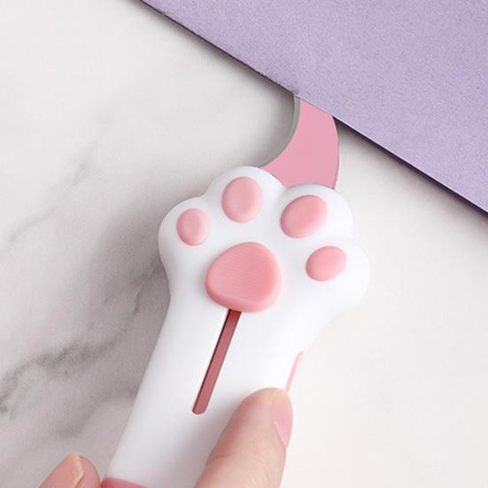 Cat Claw Knife Retractable Cute Cat-Shaped Packing Tape Cutter for Women Portable Unpacking Tool Practical Gift for Cat Lovers And Girls
