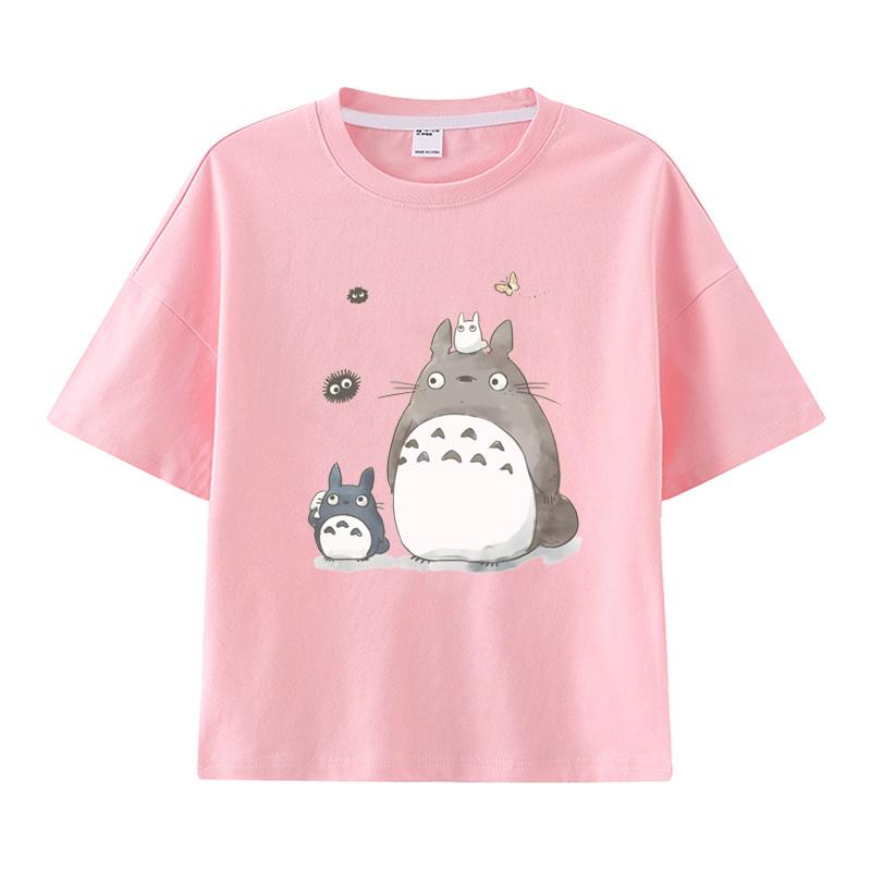 Children's Clothes Girls Boys Short Sleeve T-shirt Summer 100% Cotton Stylish Loose Clothes Miyazaki Totoro