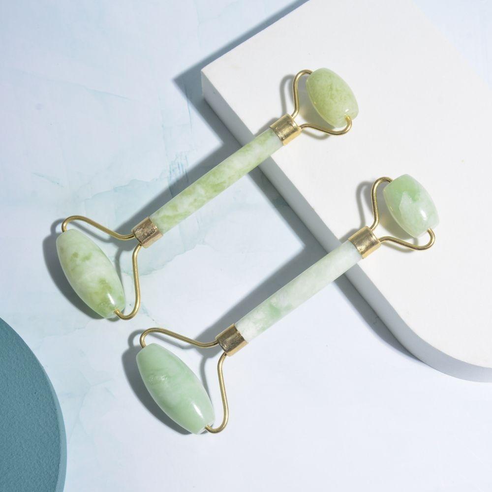 Exquisite White Flower Jade Facial Massage Roller Beauty Tool Face Massager