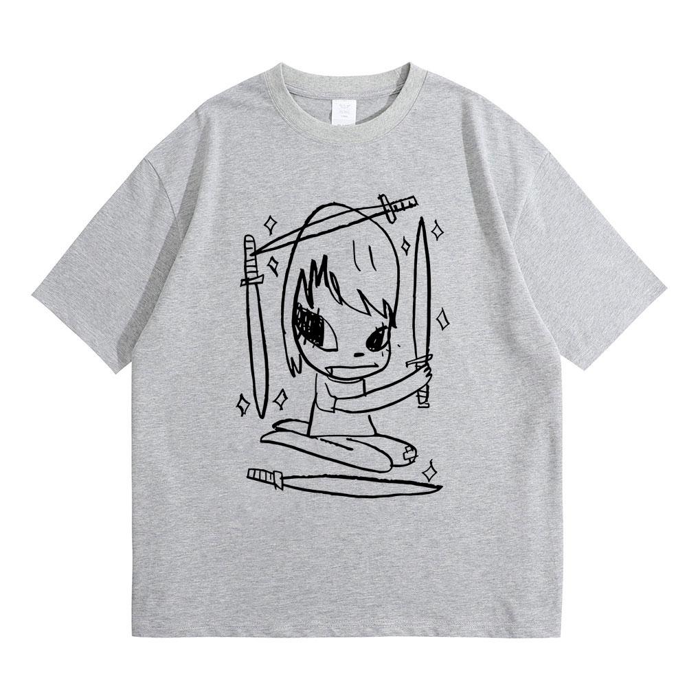 Yoshitomo Nara Graphic Tshirt Summer Unisex Women Casual High Quality Soft Cotton T Shirts Male Fashion Funny Tshirt Streetwear