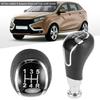Shift Knob, Leather Shift Knob 5 Speed,Antiwear Unique and Delicate Styling Durable PU Leather Plastic Material Gear Shifter Lever Accessories Fit