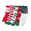 Damen Winter Korallfleece Mid-Calf Socken - Weihnachtsmann & Rentier Design