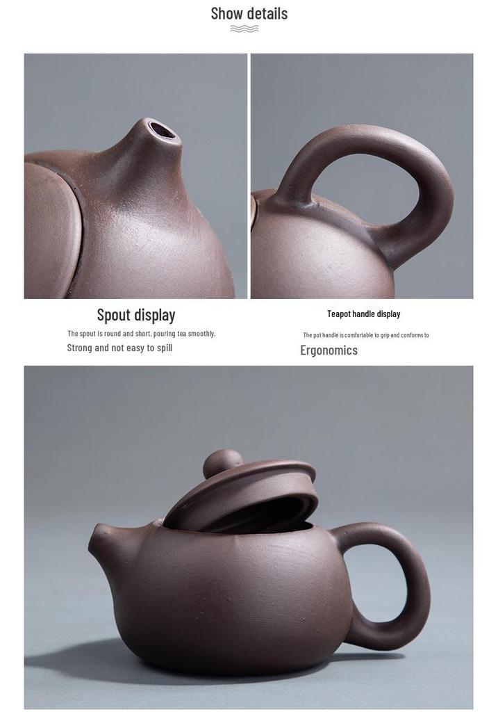 Portable Purple Clay Gongfu Tea Set: One Pot & Four Cups Business Gift
