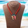 Bohemian Layered Summer Beach Necklace Acrylic Colorful Beads Fish Starfish Charms for Daily Dating Wear