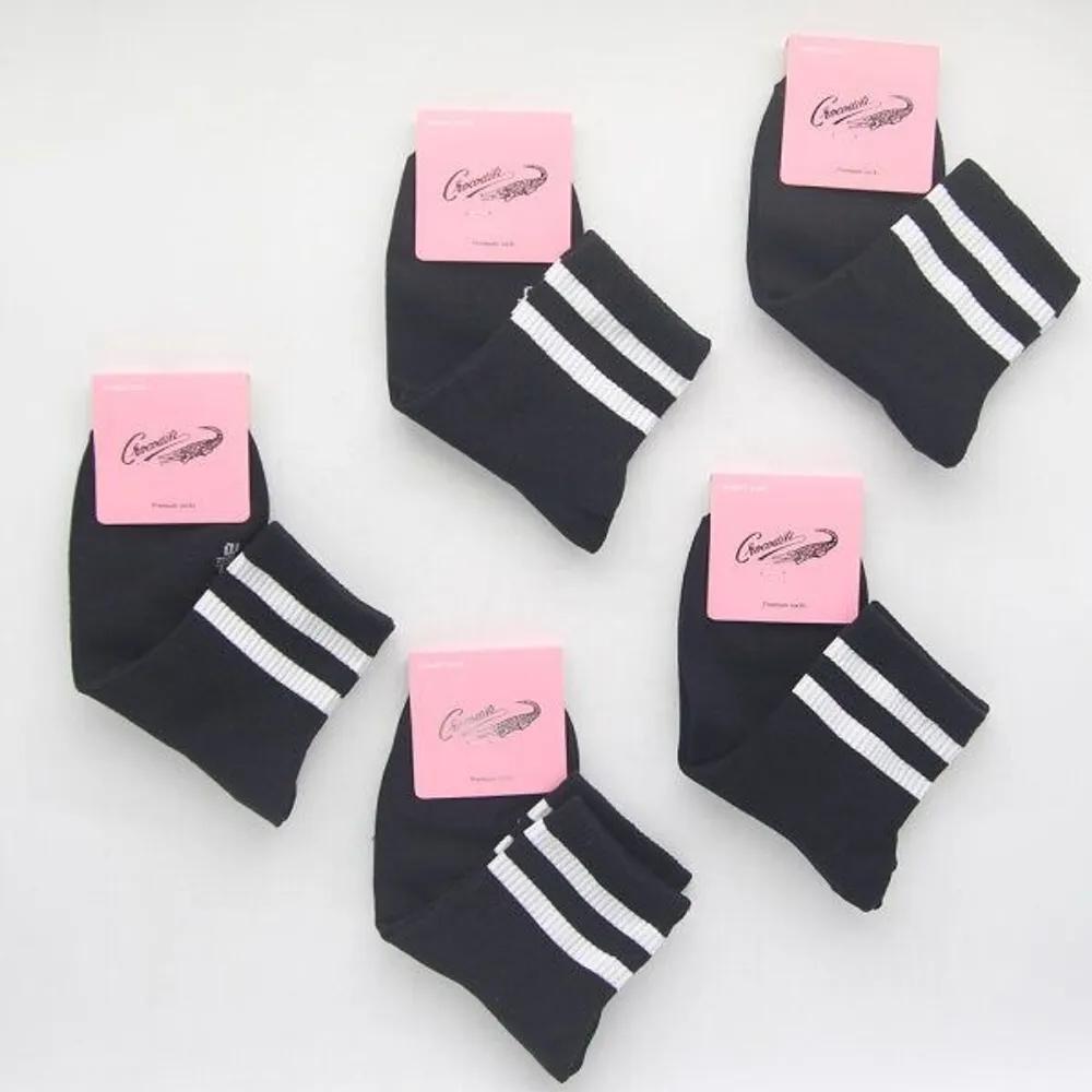 Women s Mid-calf Socks Black Crocodile 5-Pair Set 5 pairs of black
