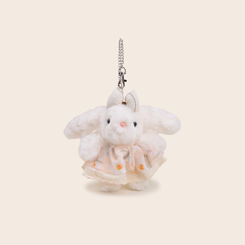 Fallen Rabbit Eared Plush Pendant Lolita Jk Doll Floral Plaid Skirt Design Bow
