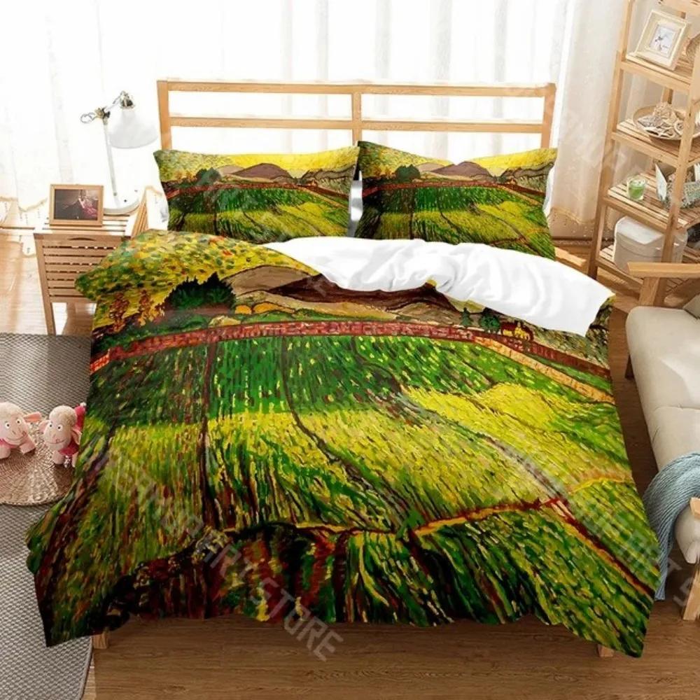 3D Print Art Painting Van Gogh Oil Painting Duvet Cover Set Pattern Polyester Comforter Cover King Queen Size for Men Women