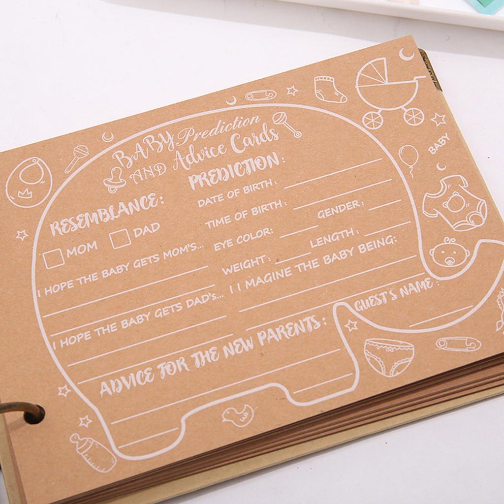Babyparty Gästebuch Set mit 40 Blatt Vorhersage- und Ratschlagskarten für eine unvergessliche Gender Reveal Feier Wachstumsrekord