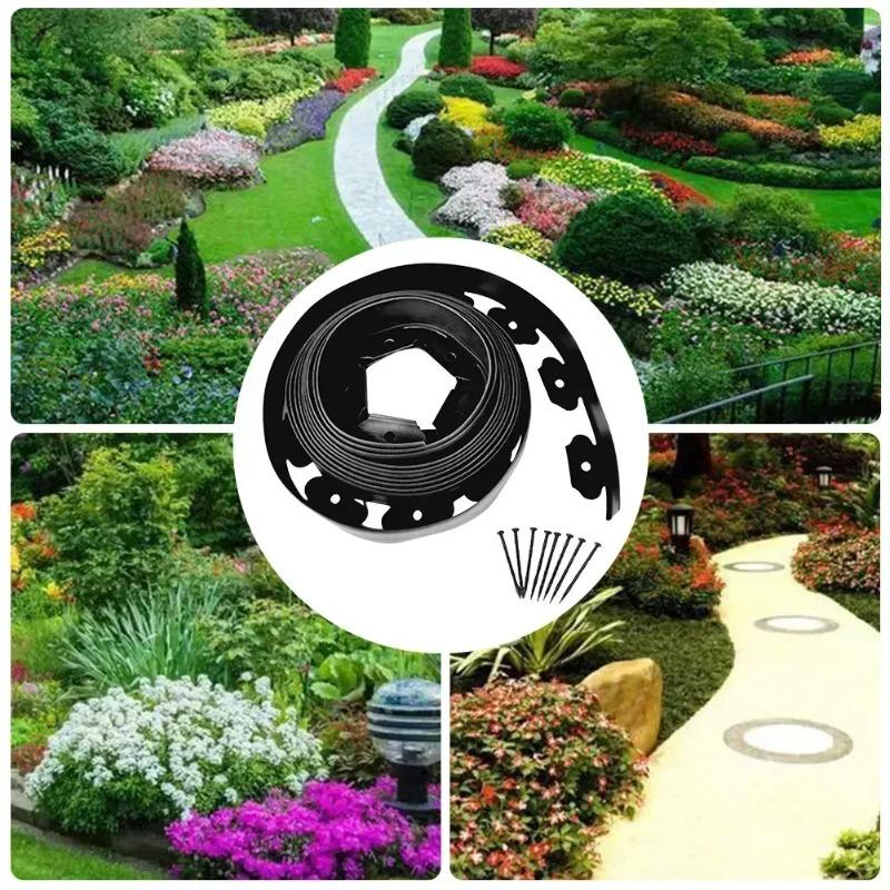10M L Shaped Retaining Edge Board for Landscaping Professional Garden Border To Divide Lawn From Gravel Pathway Edging