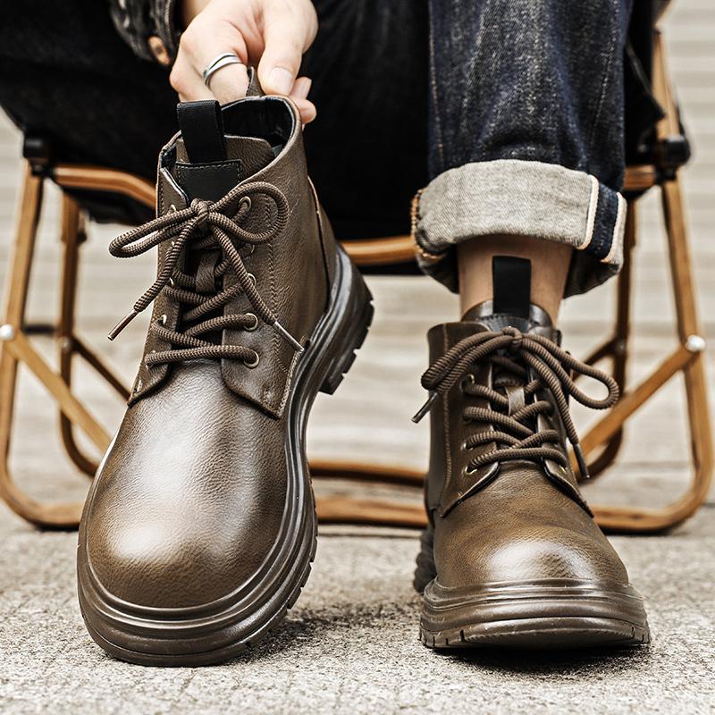 Fashion Business men's short boots Classic British gentleman style Outdoor leisure party Daily Adults Office Black Brown shoes Hot