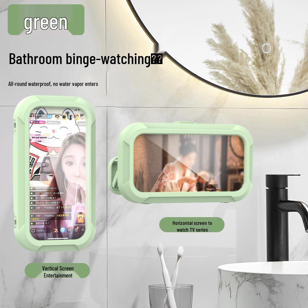 Waterproof Wall-Mounted Touch Screen Phone Holder for Bathroom and Kitchen