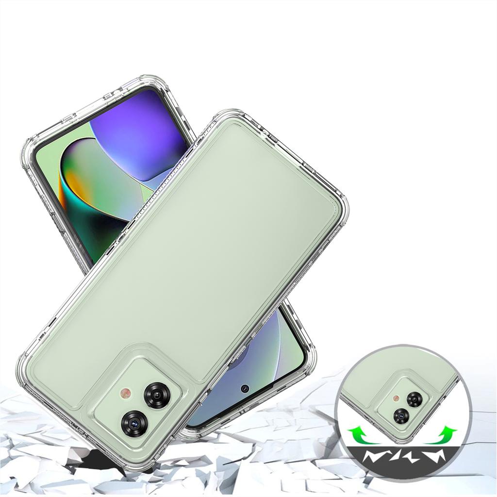 For Motorola Moto G54 5G Case Acrylic+TPU 3-in-1 Clear Phone Cover