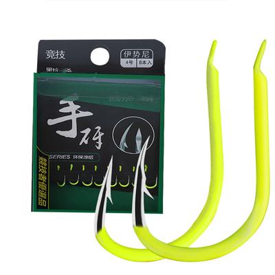 8 Pcs/box Carbon Steel Luminous  Single  Fishing  Hook Barbed Fish Hook Fishing Accessories