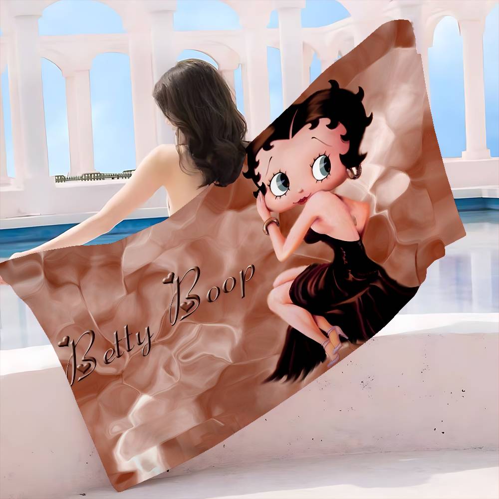 Anime B-Bettys B-Boops Microfiber Beach Towel Absorbent Quick Dry Soft Yoga Swimming Resort Mountain Climbing Towel