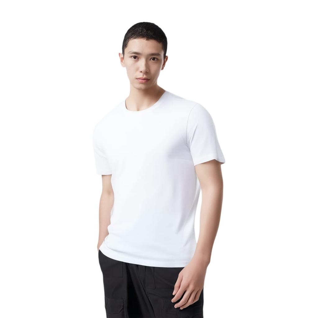 Jordan T Shirts Men's White Crew Neck Moderate Straight Fit CD2607-100