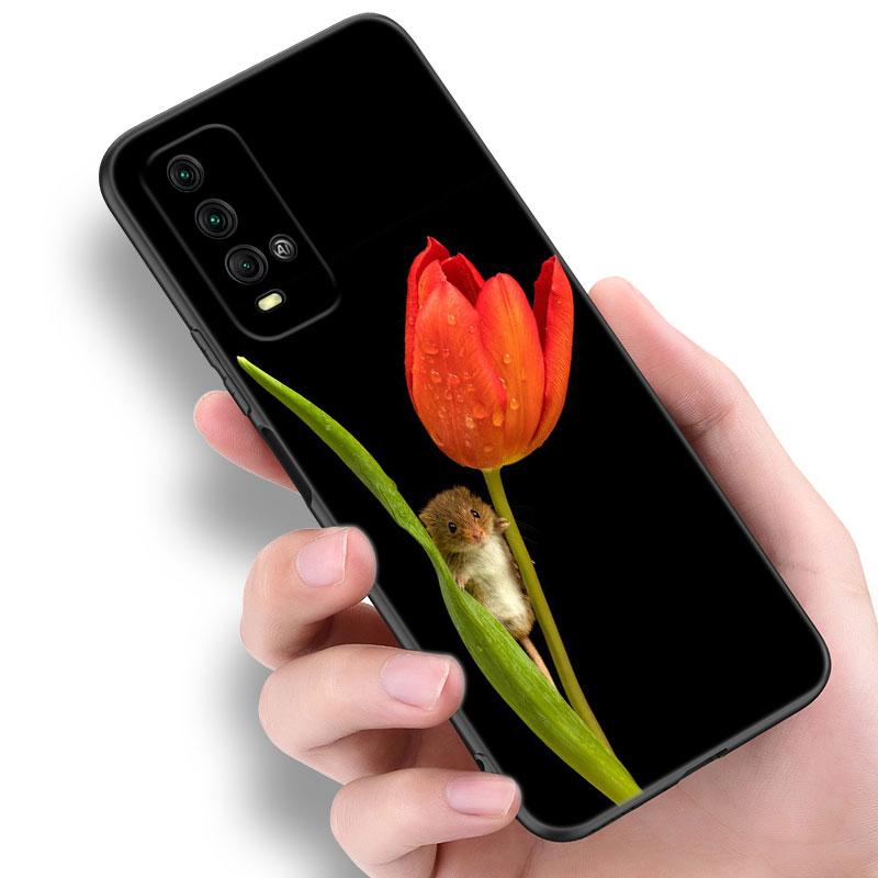 

Чехол для телефона с изображением животных, мышей, хомяков и цветов для Xiaomi Redmi Note 5 6 9T K20 K40 K50 Pro 7A 8A 9A 9C 9i 10A 10C A1 S2 TPU черный чехол Redmi Note 5(Pro)