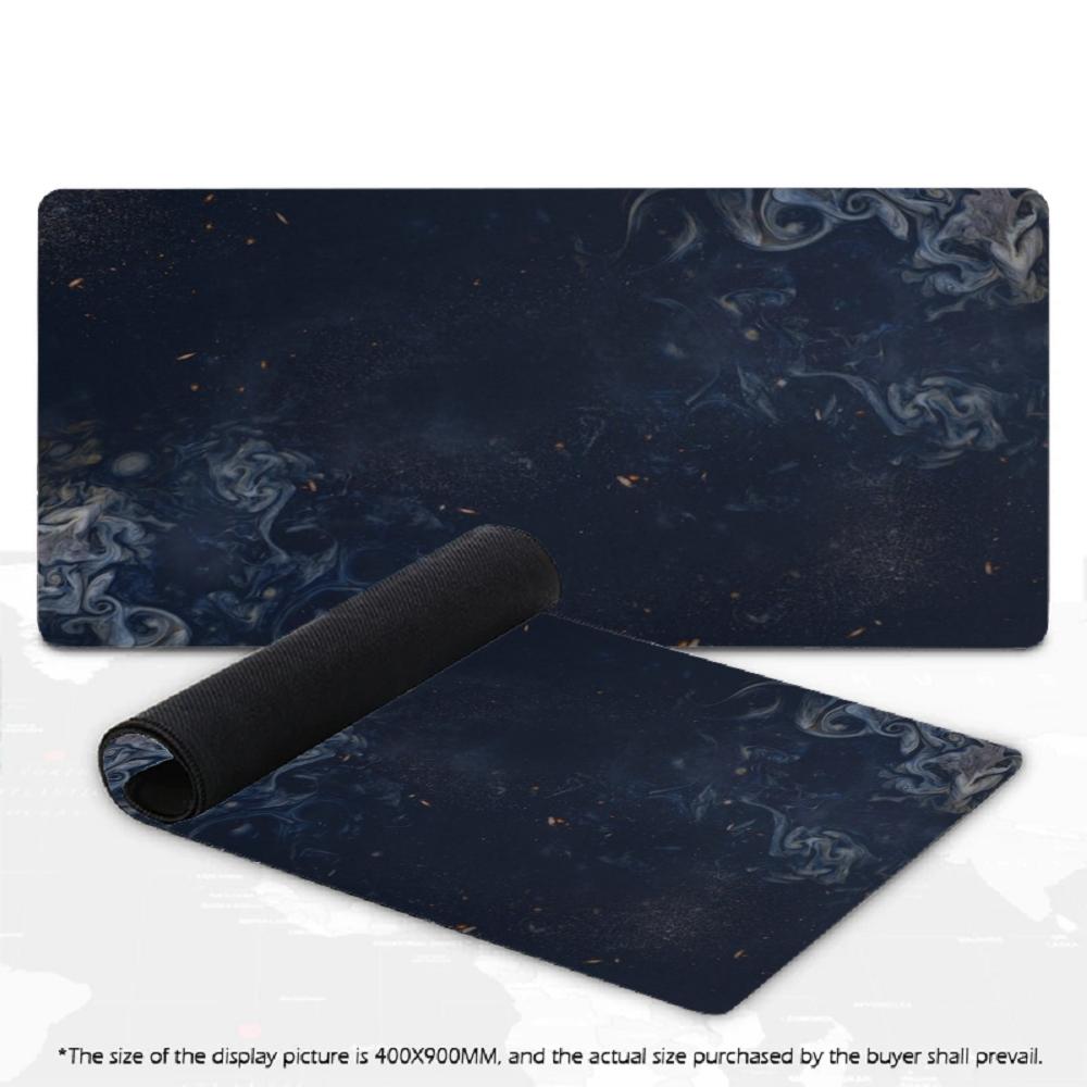 **XXL Gaming Mouse Pad Marble Smoke Fluid Art Deskmat Dark Purple Blue Swirl Gold Speck Non-Slip Rubber Overlock Keyboard Mat**