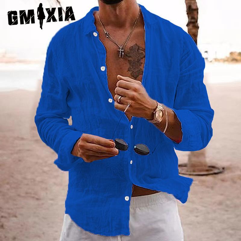 GMXIA Baumwolle Langarm T-Shirt Herrenmode Lockeres Shirt Bedrucktes Mitfühlendes Shirt