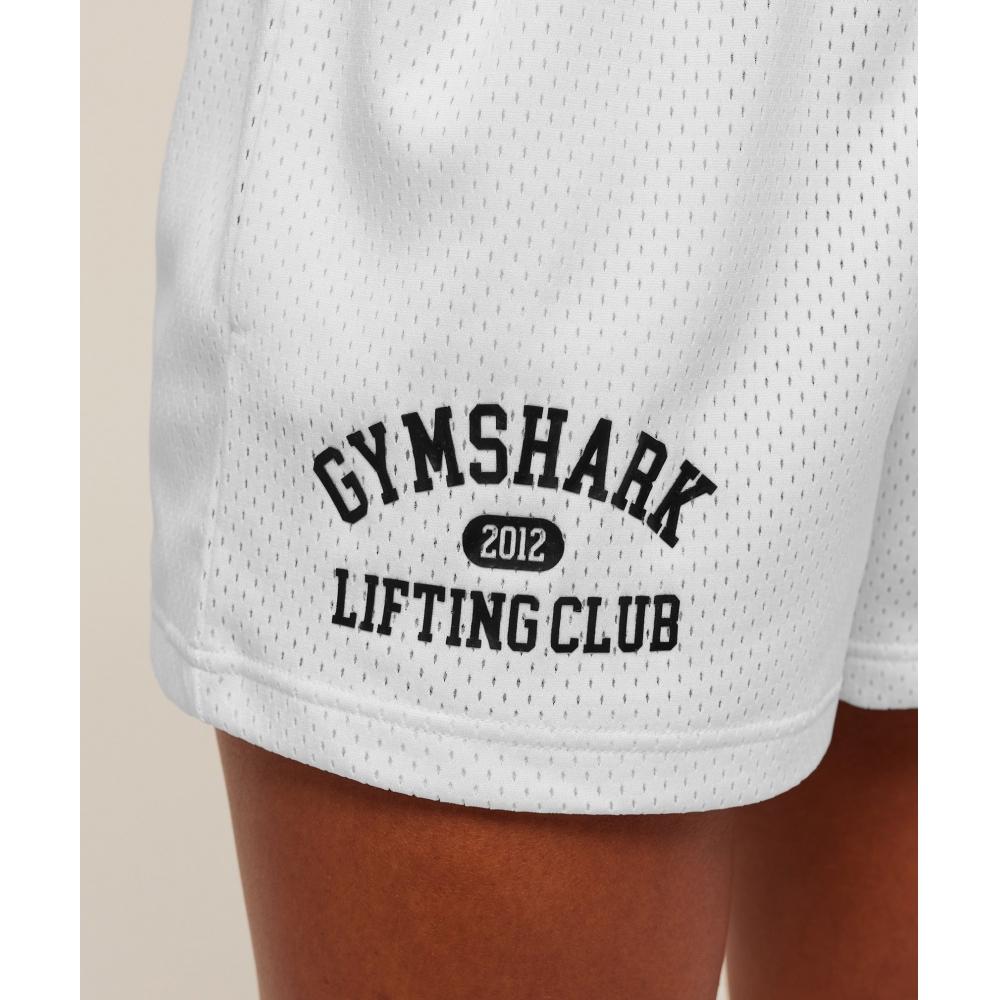 Gymshark Lifting Club Mesh Shorts White B5c4u Wb57