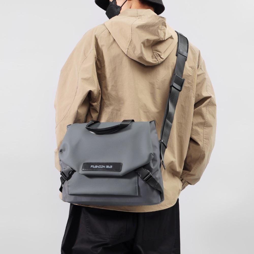 

Korean Messenger Crossbody Bag Large Capacity Oxford Cloth Bag Men s Shoulder Bag Unisex чёрный