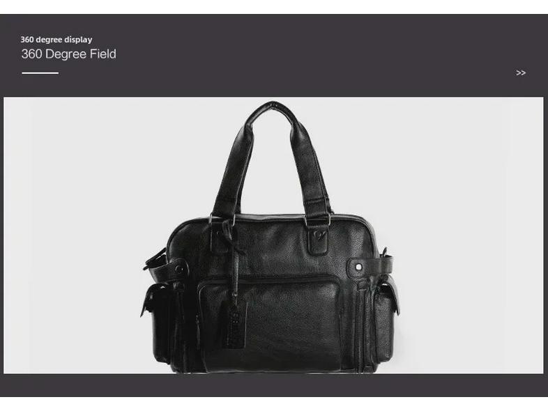 Men's Soft Leather Shoulder Messenger Bag - Large Capacity Business Casual Handbag for Travel