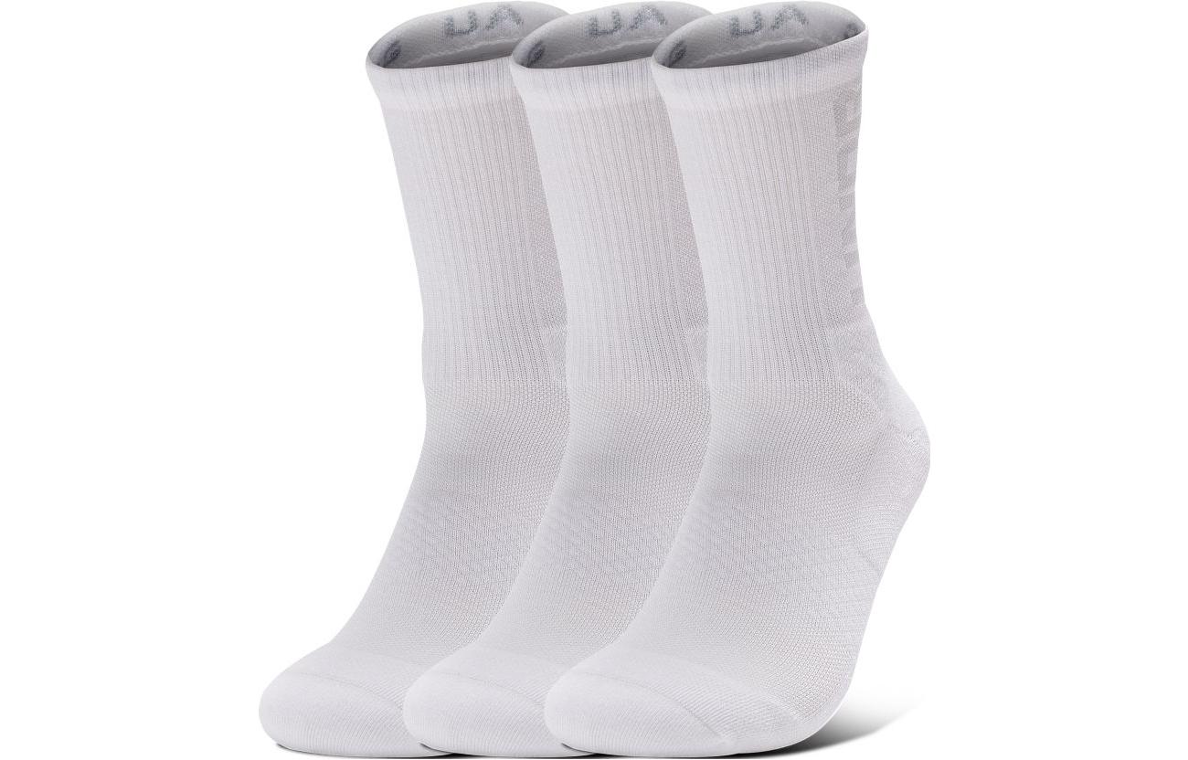 Under Armour Crew Socks Unisex 3 Pack White 1373084-100 L