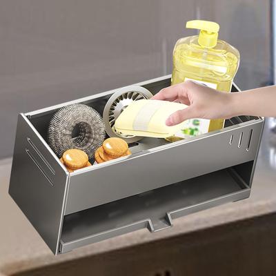Geschirrorganizer für Spüle mit rutschfester Basis und Abtropfschale