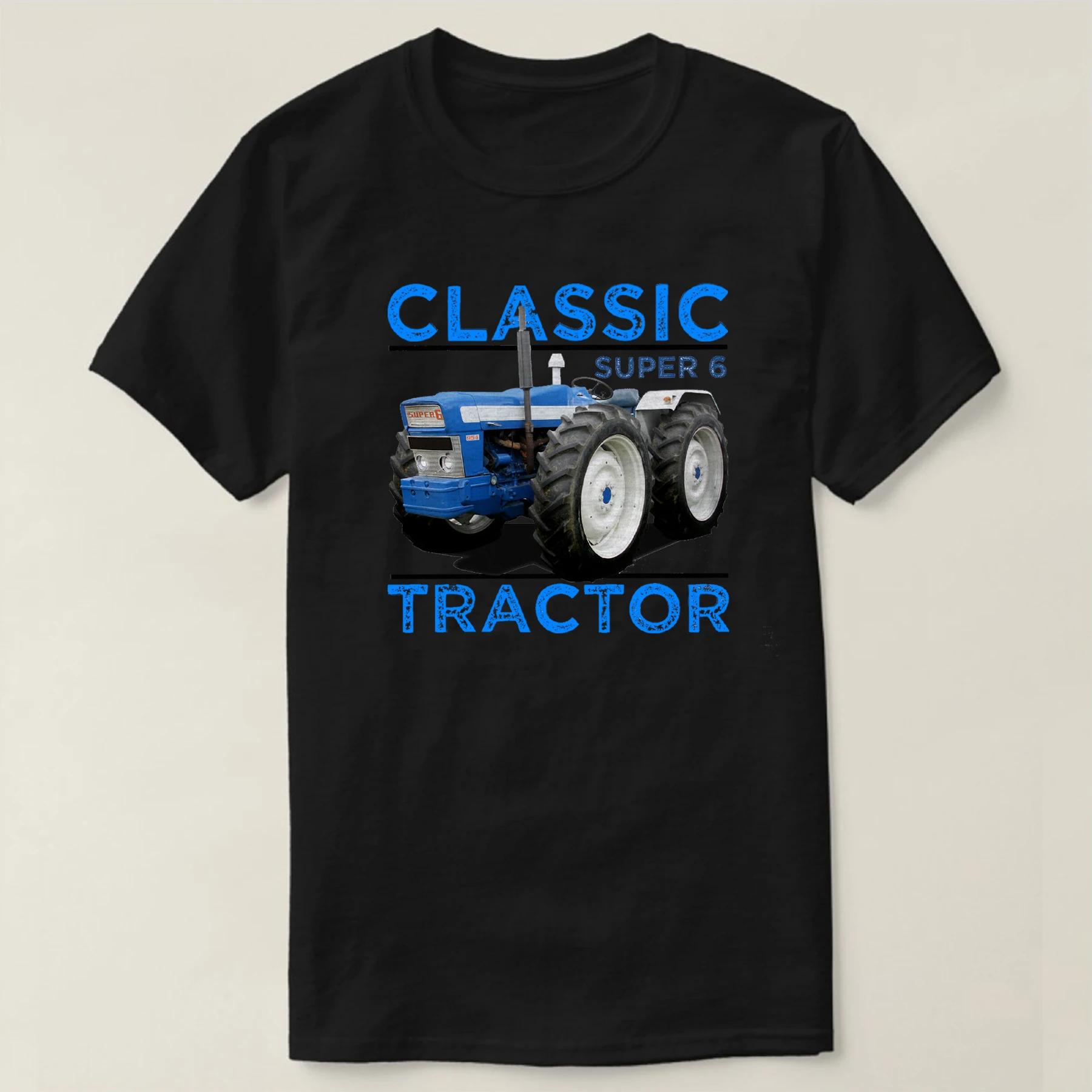 

Classic Retro County Super 6 Tractors Farm Famer Gift T Shirt New 100% Cotton Short Sleeve O-Neck T-shirt Casual Mens Top - M... S разноцветный