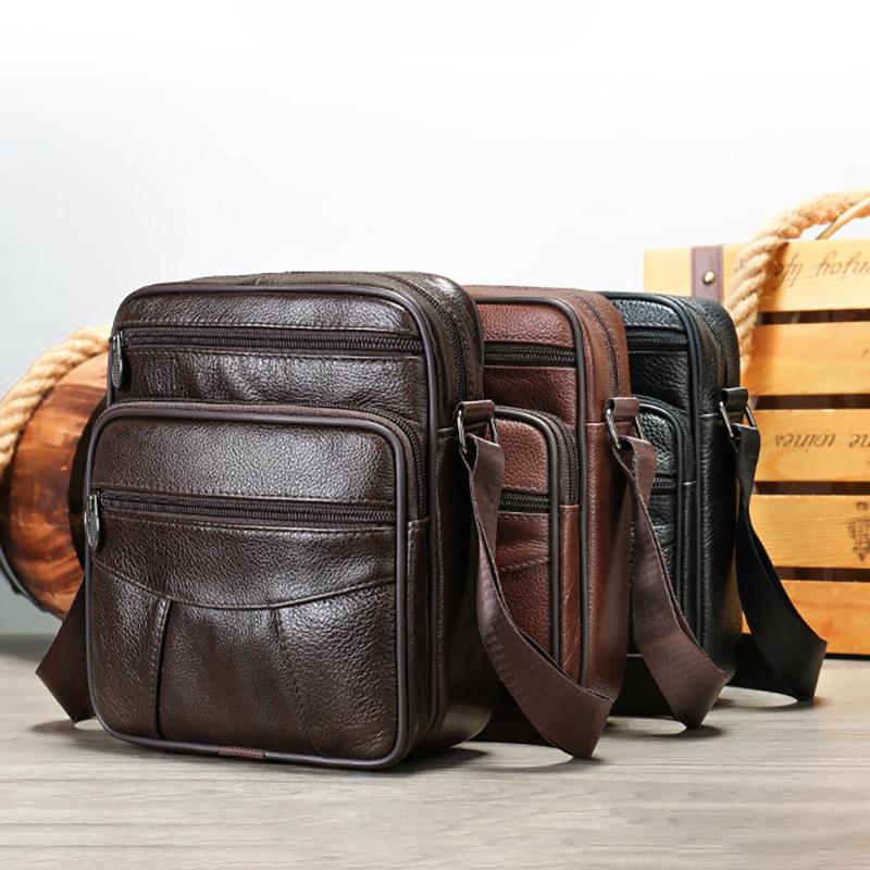 Neue vertikale Umhängetasche aus echtem Leder für Herren, lässige Umhängetasche aus vollnarbigem Leder, verstellbare Business-Umhängetasche aus Leder für Herren