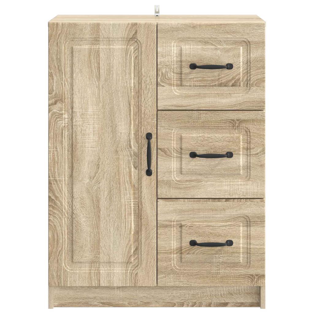 Sideboard In Sonoma Oak Finish 66 X 34.5 X 87 Cm Engineered Wood