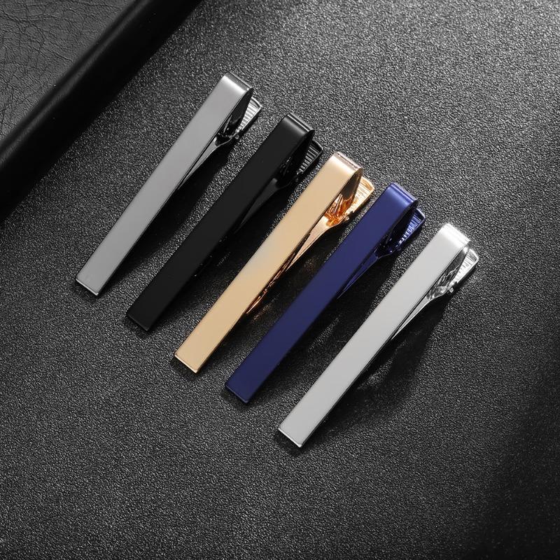 Men's Brass Tie Clip - Smooth Minimalist Business Tie Bar, Classic Formal Shirt Accessory, Elegant Office Wedding Gift