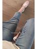 Ice Silk Stretch High-Waist Slimming Jeans for Women - Plus Size, Summer Eight-Point Pants for Petite and Pear-Shaped Bodies