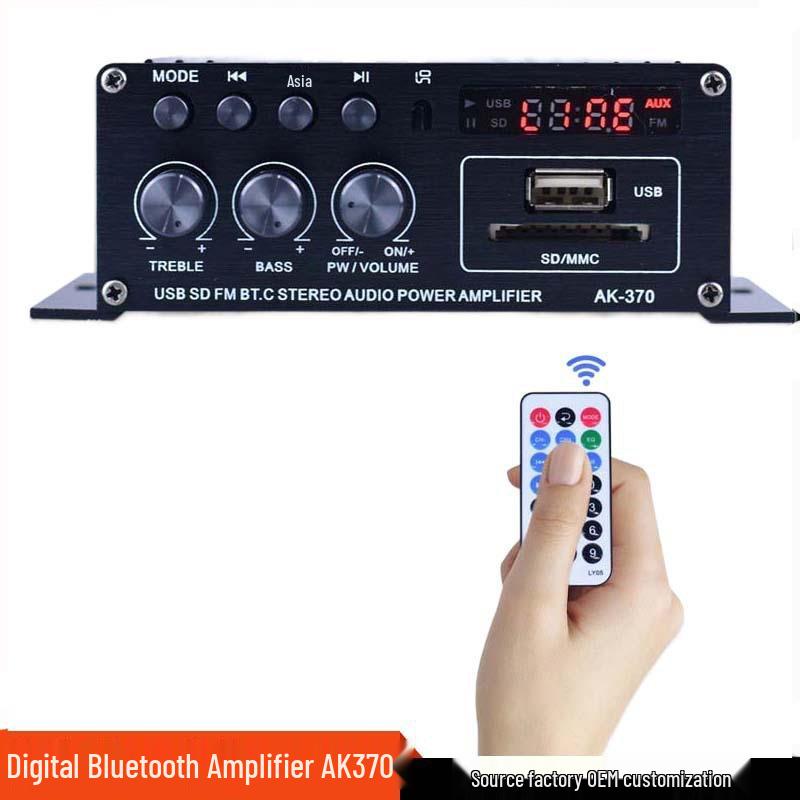 

AK-370 Bluetooth Amplifier: Home, KTV, Car Audio Player 12V 13.3 x 11.3 x 5 cm